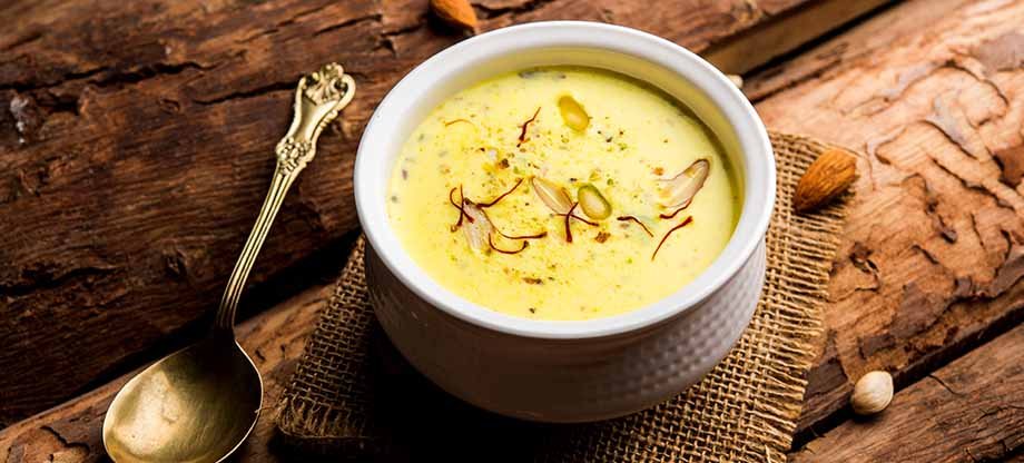 kesar-infused Basundi